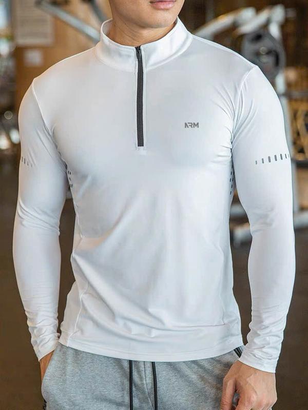 Áo thun giữ nhiệt thể thao có khoá zip ARM. Chất vải thun lạnh co giãn, tập gym, chạy bộ, đạp xe, cầu lông, pickle ball, trekking