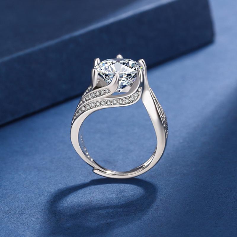 Product Introduction of 1pcs Zircon Finger Ring Silver Wedding Rings for Women Men Engagement Gifts 1