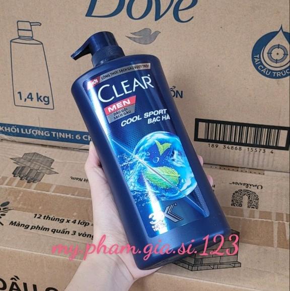 Dầu Gội Clear Men Sạch Gàu Cool Sport Bạc Hà 900g