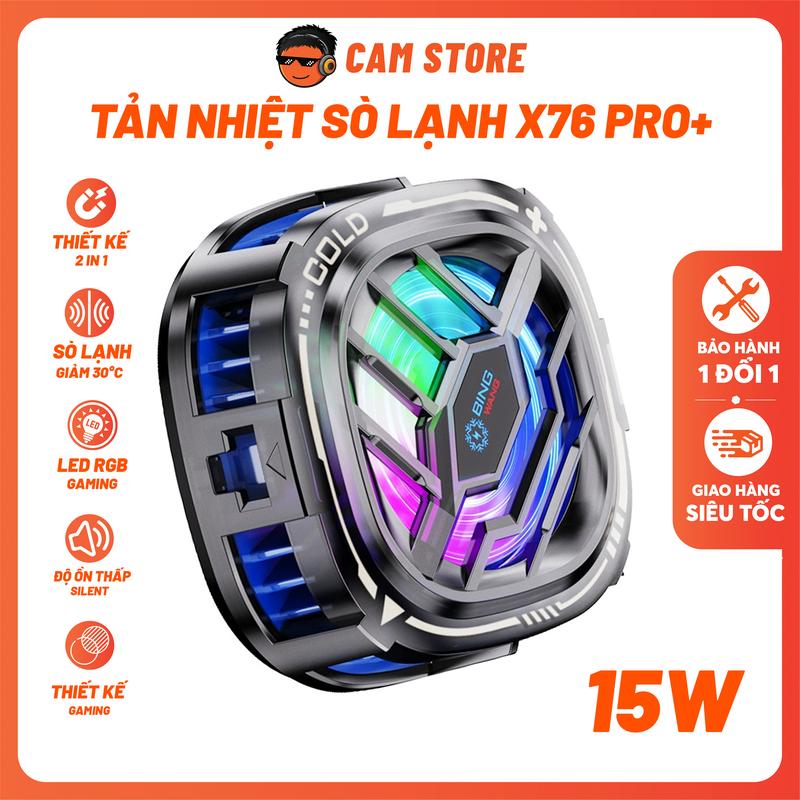 Quạt Tản Nhiệt Sò Lạnh X76 Pro+ - Hiệu Năng Cao, 2 Chế Độ Sử Dụng, Tản Nhiệt Chơi Game, LiveSteam, Quạt Tản Nhiệt Chơi Game Mobile| X76 Pro