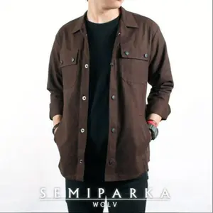 Kemeja Semi Parka Casual Uniseks Kain Canvas Size S M L XL XXL Santai Keren dan Nyaman Original Bandung