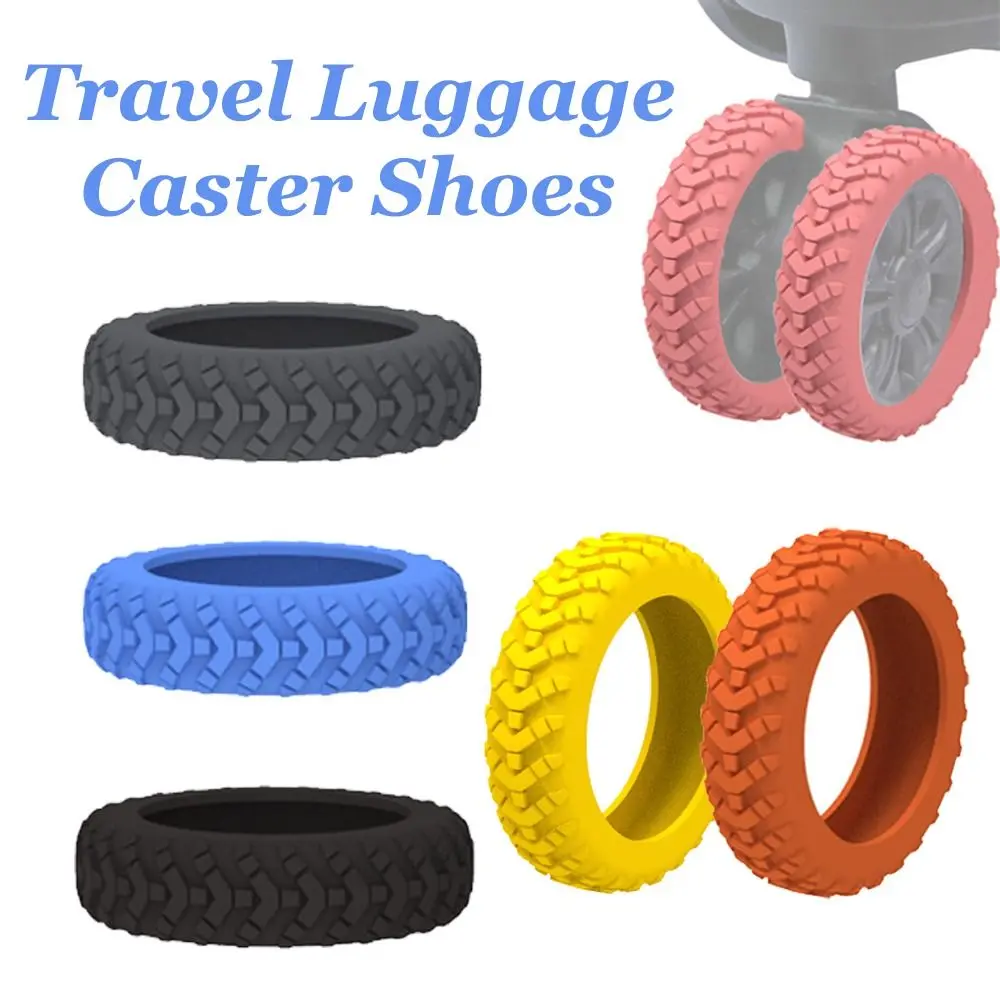 8PCS/Set Universal Silicone Travel Luggage Caster Shoes Suitcase Parts Axles Reduce Wheel Wear Suitcase Wheels Protection Cover Reduce Noise with Silent Sound Trolley Box Casters Cover Luggage