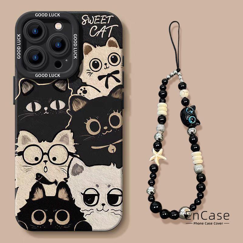 Ôpa Lưng Cho Oppo A17 A5i A5 Pro A18 A3 A3X A60 A15 A7 A38 A55 A3s A57 A54 A12 A16 Hoạt Hình Mèo Con Graffiti Ốp Lưng