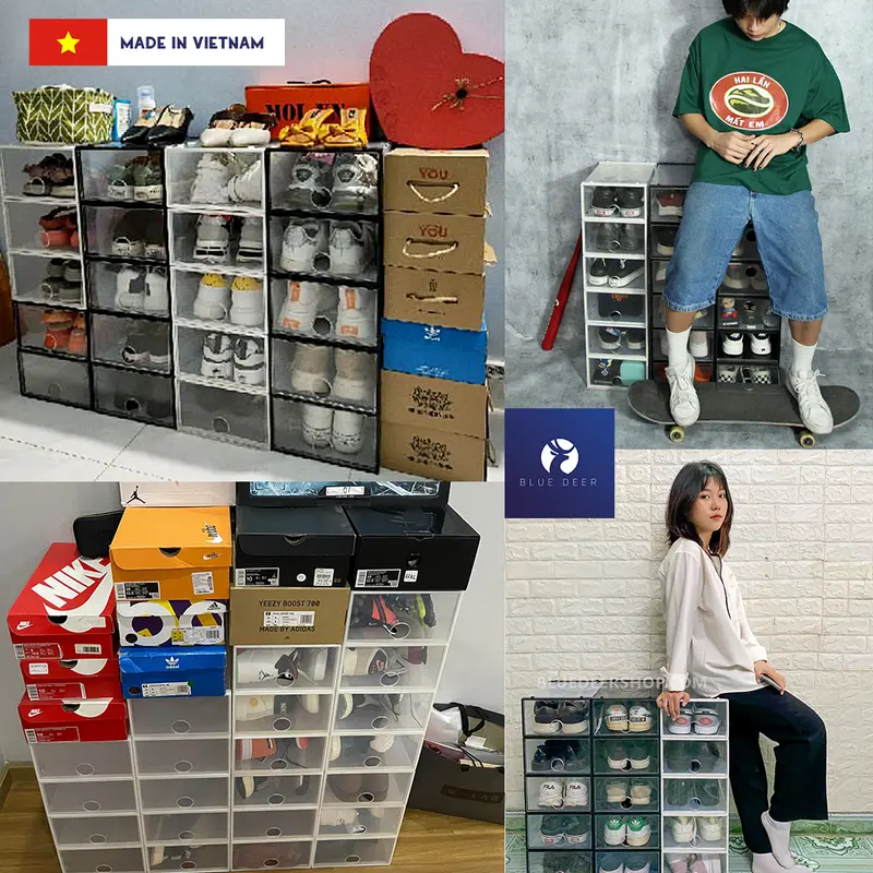 Hộp Đựng Giày Dép Nhựa Cứng Có Thoáng Khí - Nắp trong như kính 1