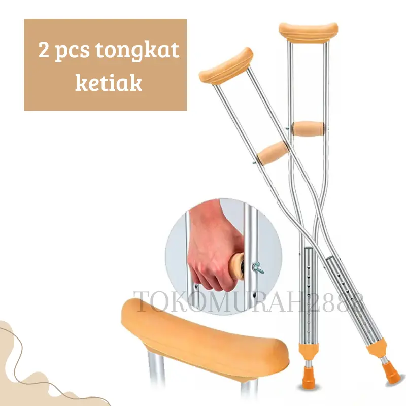 BISA COD - 2 PCS TONGKAT KETIAKSEPASANG TONGKAT KRUK CRUTCHALAT BANTU JALAN KETIAK