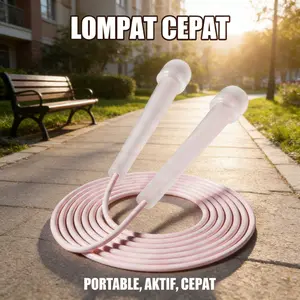 Jogging Rope Profesional untuk Latihan Kardio Sering, Mempercepat Kecepatan, Memperkuat Ketahanan & Kesehatan Jantung - Lompat Tali Fitness Kualitas Terbaik untuk Olahraga Rumah - Panjang 2.5m, Model ABC123