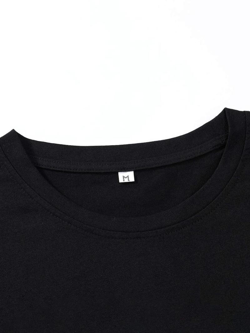 Product Introduction of Men's 2-IN-1 Colorblock Letter Print Drop Shoulder Tee, Casual Regular Fit Round Neck Long Sleeve T-Shirt for Spring & Fall, Menswear for Daily Wear 8