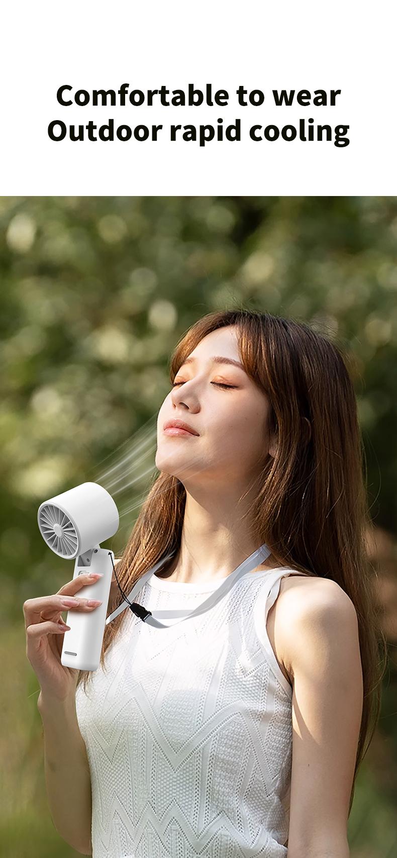 Product Introduction of Handheld small fan High speed powerful semiconductor cold air leafless spray refrigeration Small air conditioner Small mini turbine Portable portable charging Silent electric fan cooling magic weapon fan  portable 7