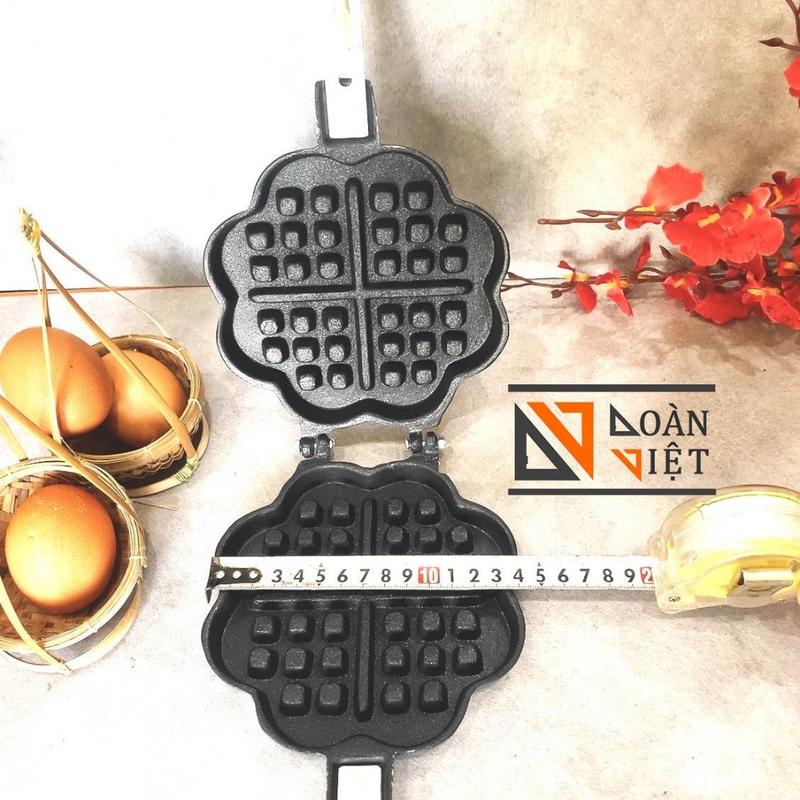 DV- (Size mini 14cm) Khuôn Bánh Kẹp Tàn Ong Chống Dính - Bông sâu - Gang dày - cán nhựa -. Bánh ra thành phẩm đẹp, sắc sảo