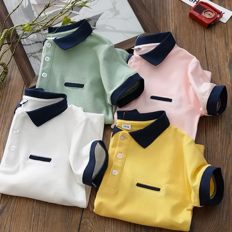 Áo polo ngắn tay nhiều màu cho bé trai và bé gái