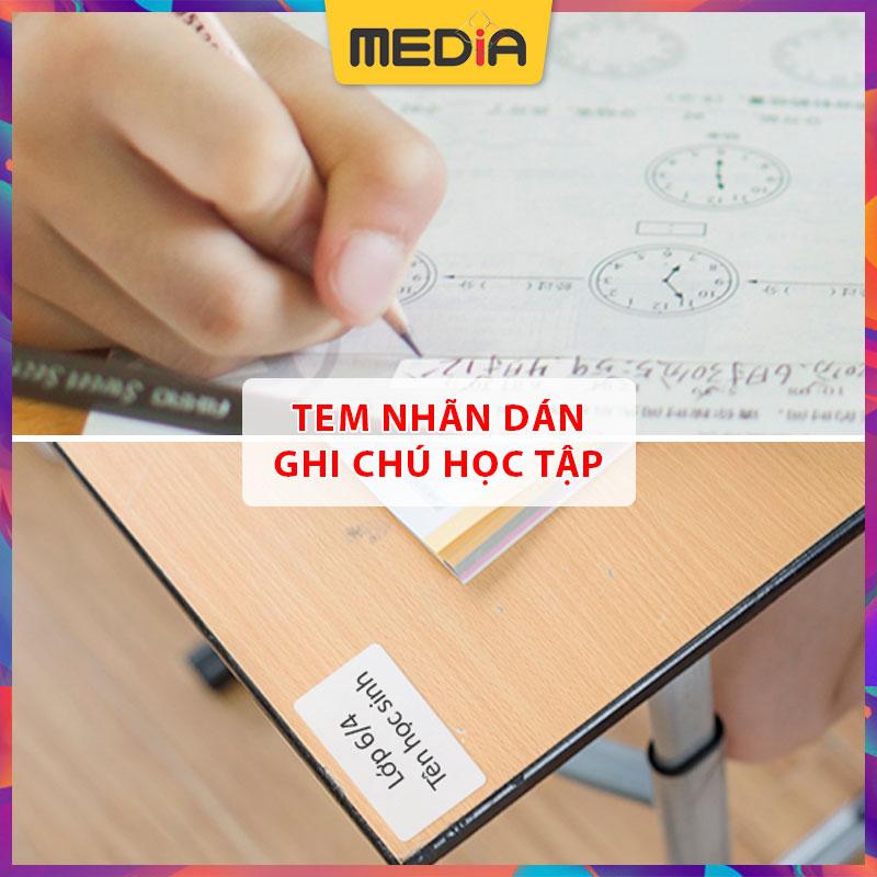 Miếng dán nhãn tên nhãn vở A5 10 tờ Sticker ghi chú học tập Giấy dán media decal tomy