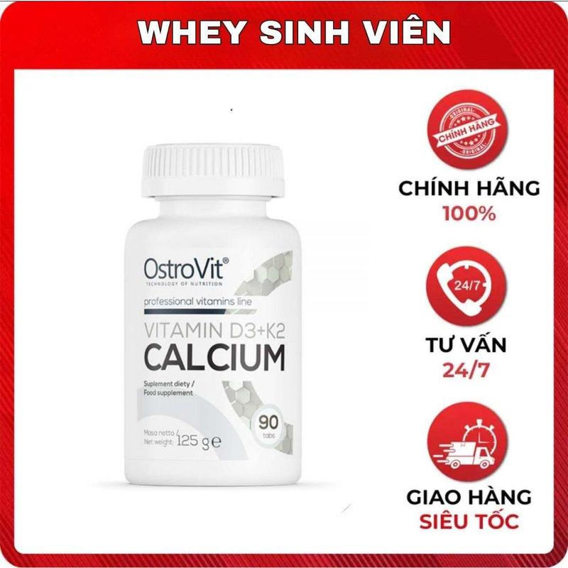  Viên Thực Phẩm Bổ Sung Ostrovit Vitamin D3 + K2 Canxi 90 Viên 