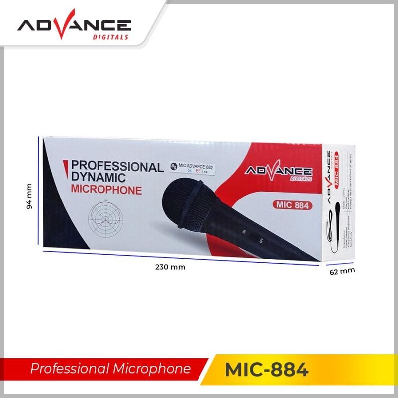 Microfon Advance Mic Karaoke Profesional Dynamic Microphone Mic Kabel MIC884 Jack Besar 6,5MM Murah - LEVEL 13 SHOP 3