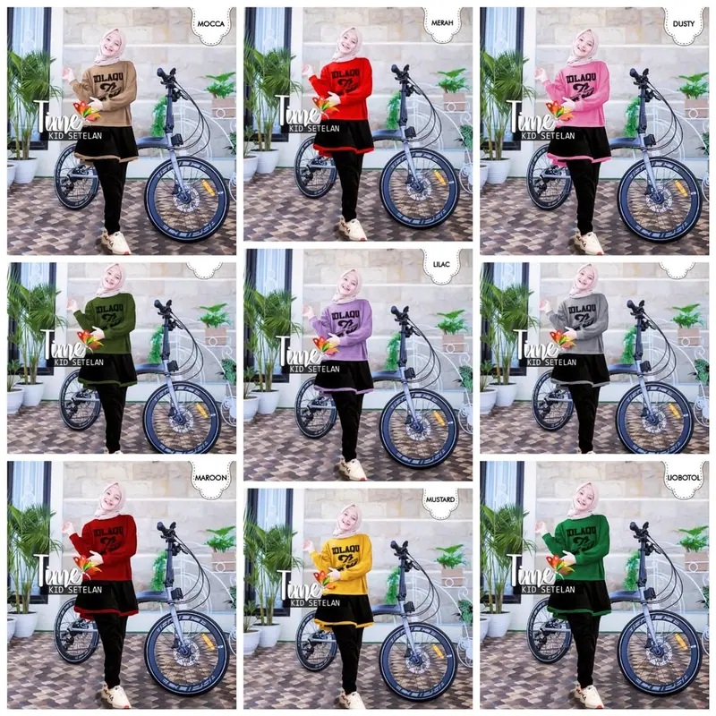 SETCEL JUMBO TIME Gowes ZLQ | Baju Serba Setelan Pakaian Olahraga Wanita Muslim Rekomendasi Outfit Atasan Celana Panjang Polos Dewasa Kaos 1