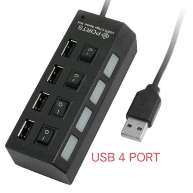 USB hub 4 port output on off sakelar USB 2.0 1