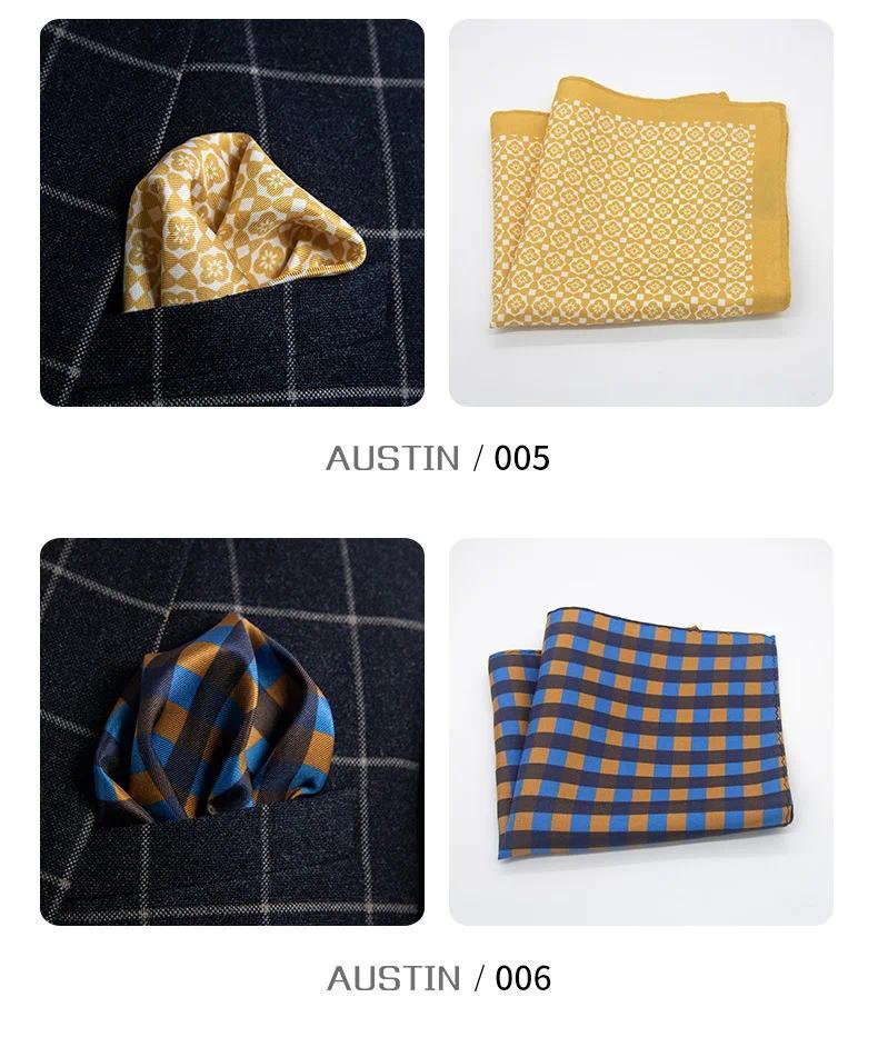 Product Introduction of Men 100% Silk Pocket Square Print Real Satin Small Square Scarf Gentleman Business Suit Shirt Chest Scarf Handkerchief 30*30 Cm 20