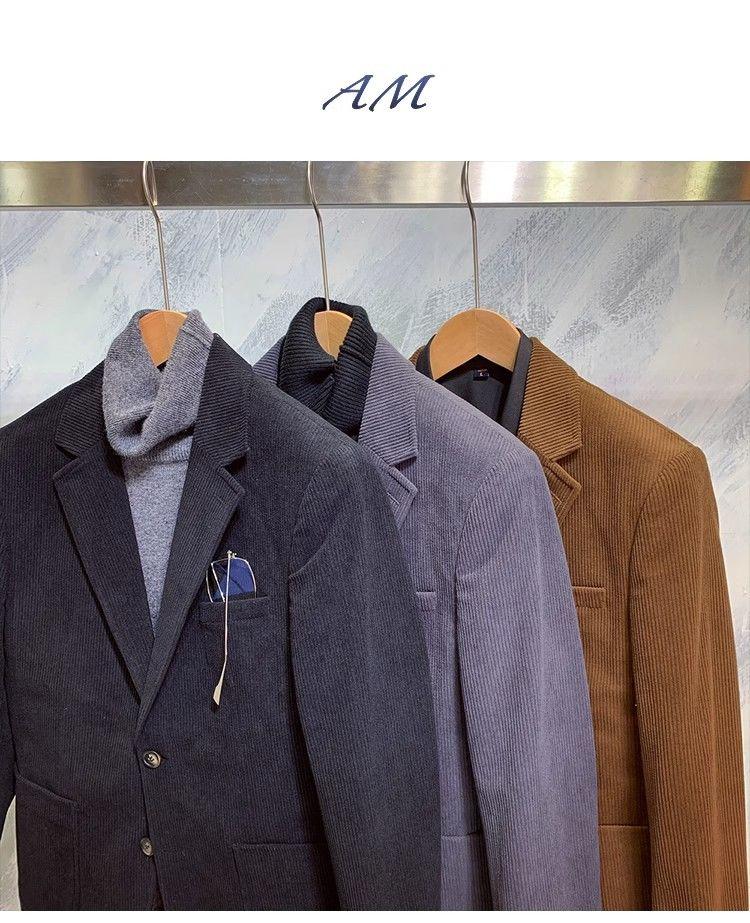 Product Introduction of Áo Khoác Vest Công Sở, Dáng Ôm, Chất Liệu Vải Nhung Kẻ, Phong Cách Anh Quốc, Dành Cho Nam, Hợp Xu hướng Phong Cách Hàn Quốc, Phong Cách Đường Phố Ruoshuai, Bộ Đồ Đơn Thường Ngày Người Nổi Tiếng Trên Internet 3
