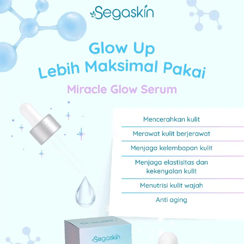 Sega Skin - Miracle Glow Serum with DNA Salmon Tetes Wajah Aging Kerutan Pencerah 4