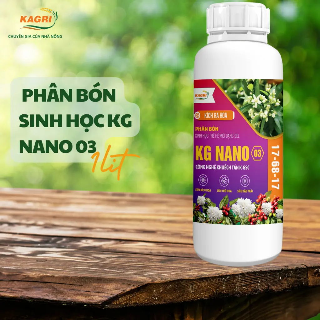 [KAGRI]Phân bón sinh học KG nano 03 kích mầm hoa - Siêu vi lượng Chelate, bổ sung các chất hữu cơ, trung vi lượng cho cây trồng trong giai đoạn ra hoa