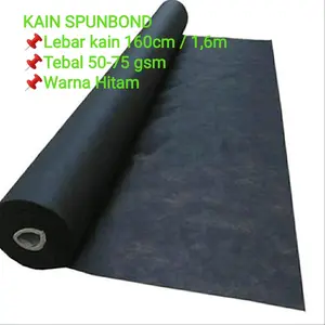 KAIN SPUNBOND FURING UNTUK Sofa TAS KASUR HITAM METERAN & ROLL 50-75gsm Anti Kusut Perlak
