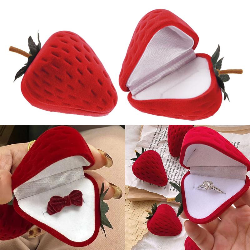 Strawberry ring box jewelry box earring necklace packaging box 7