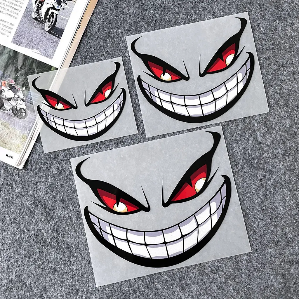 Funny Demon Eyes Sticker Reflective Evil Eyes Motorcycle Helmet Body Decal Waterproof Motorcycle Accessories