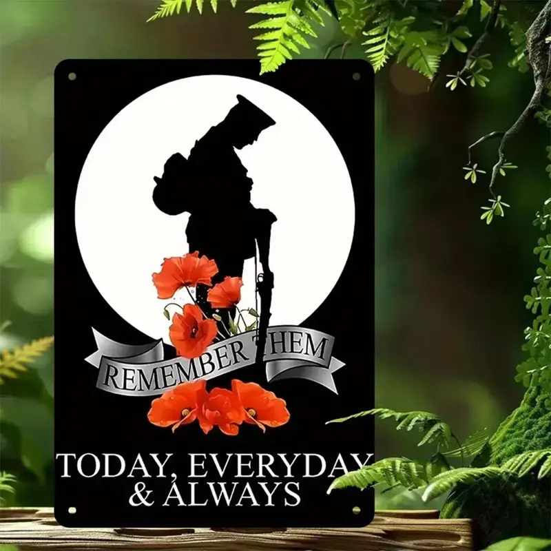 Military Memorial Yard Sign, Durable Outdoor/Indoor Tribute Decor for Veterans, Soldiers, Remembrance Day, Unique Gift for Home, Garden, Or Cemetery 0