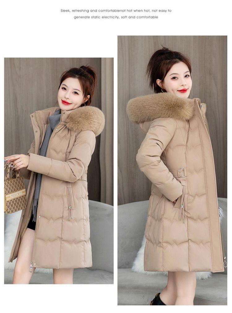 Product Introduction of Áo Khoác Bông Mùa Đông, Dành Cho Nữ, Dài Trung Bình Dày Dặn, Có Cổ Lông, Dài, Áo Khoác Độn Bông, Bó Sát, Hàng Mới Về, Áo Khoác Ôm Sát, Áo Khoác Đệm Cotton Dài Trung Bình 2024 14