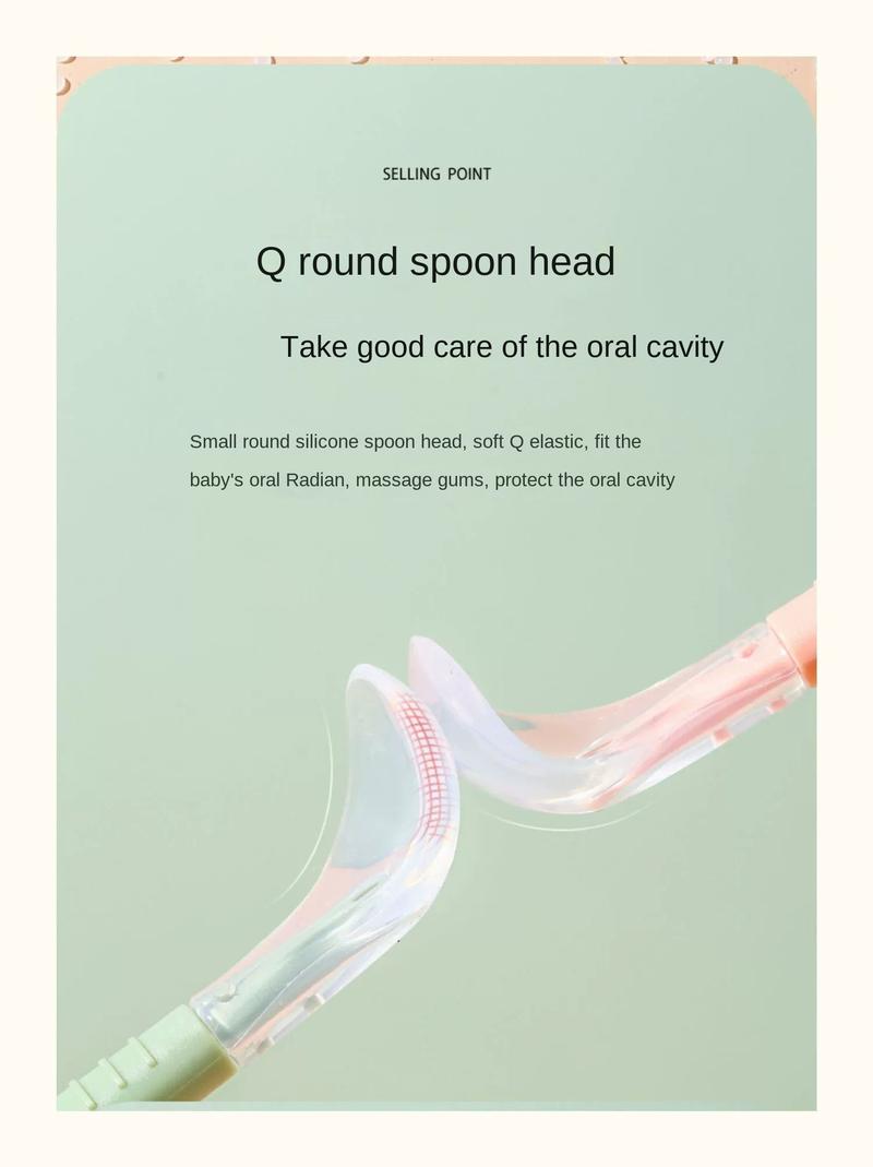 Product Introduction of Double-Headed Mud Scraper Spoon Baby Food Supplement Baby 316 Stainless Steel Fruit Puree Spoon Silicone Spoon Feeding Mud Scraper Spoon 10