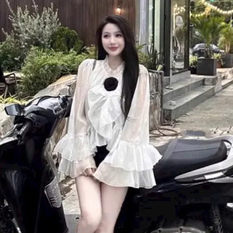 Áo sơ mi cổ bèo tay bèo hót hít hàng loại 1
