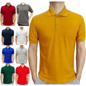Kaos Polo Shirt Polos Wangki polos Lengan Pendek Kerah Pria Tebal Panjang