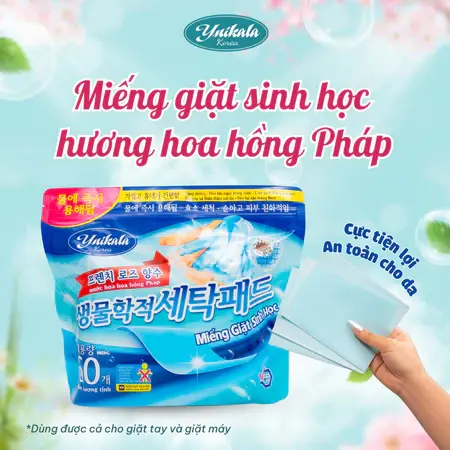 Miếng Giặt Sinh Học Hương Nước Hoa Hồng Pháp (60 miếng)