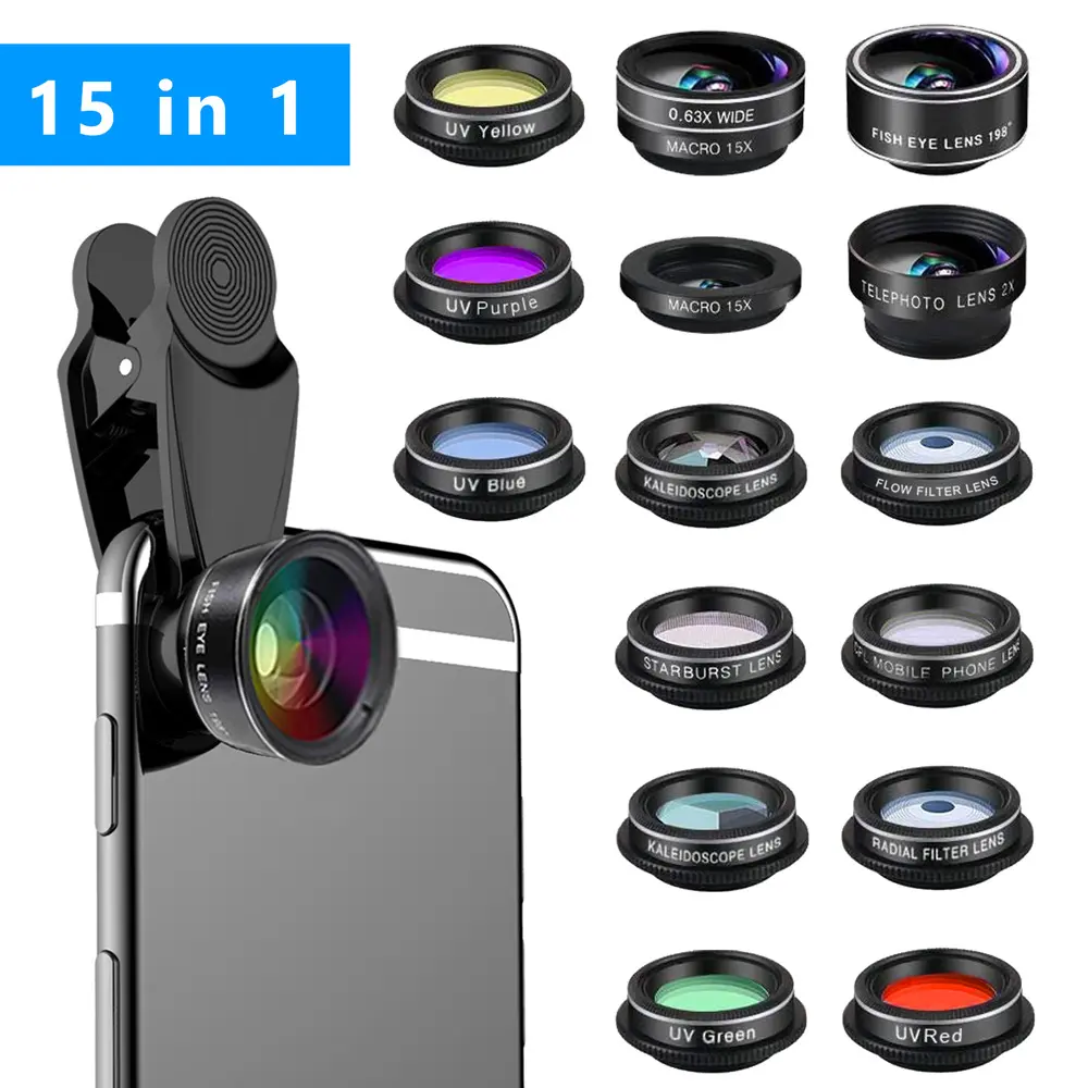 HD 10-in-1 wide-angle macro fisheye multi-collection lens set camera phone lens