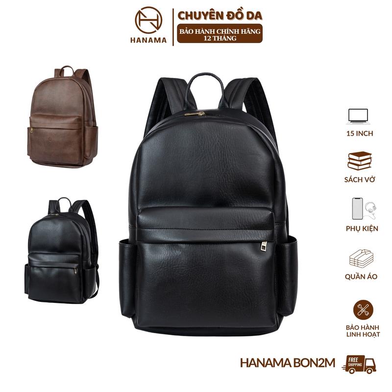   DAILY_HANAMA _Balo đi học Bản nâng cấp  Đeo Vai da cao cấp bản cao cấp chống sốc 5 mặt Hanama Bon2m Backpack 42x30x10cm 