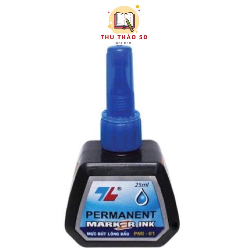 [ 1 LỌ ] Mực châm thay vào bút lông dạ dầu, mực không xóa được Thiên Long PMI-01 PMI 01.