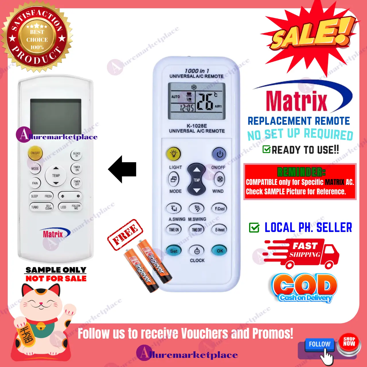 [**Mag Basa B4 Umorder**] MATRIX AIRCON Remote Replacement Ready to USE ...