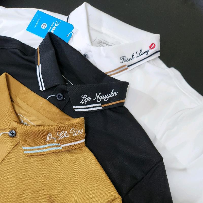 Áo POLO Thêu tên trên cổ Cao Cấp Chất Vải Cá Sấu Poly Thái Co Giãn 4 Chiều Thoáng Mát Form Bodyfit Sang Trọng - Dori