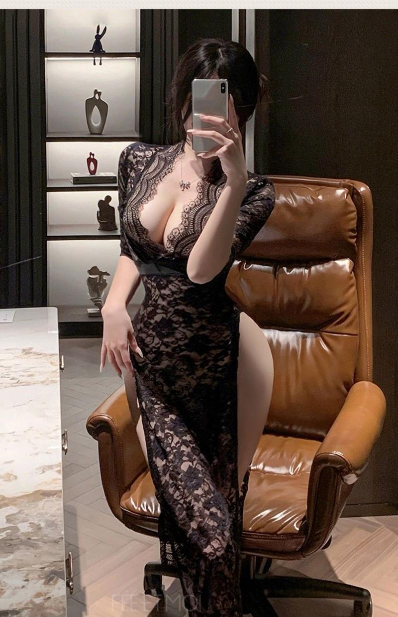 Product Introduction of Sexy Lingerie Sexy Nightdress Bedtime No-Remove Uniform Lace Dress Battle Robe Passionate Hot Set New Pajamas 18