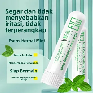 Stik Penyegar Mint Portabel Kompak, Ekstrak Tanaman Herbal, Minyak Esensial, Stik Hidung yang Membangkitkan, Menyegarkan