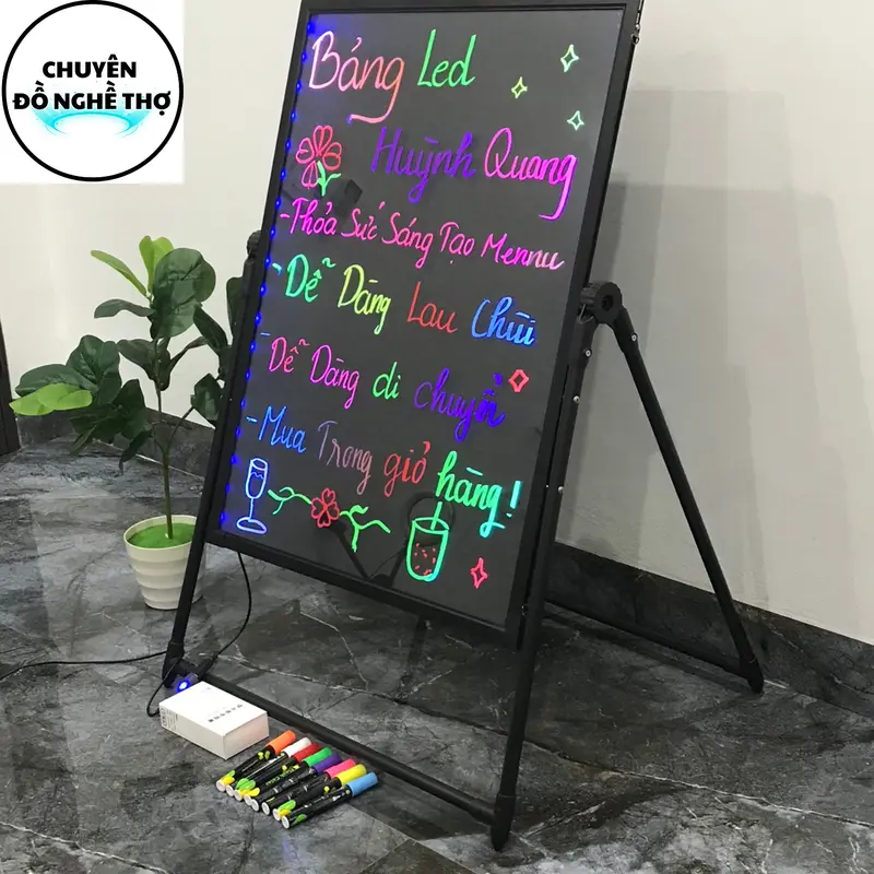Bảng led huỳnh quang,bảng menu viết tay có đèn led ,kích thước 40cm*60cm,50cm*70cm,60cm*80cm 0