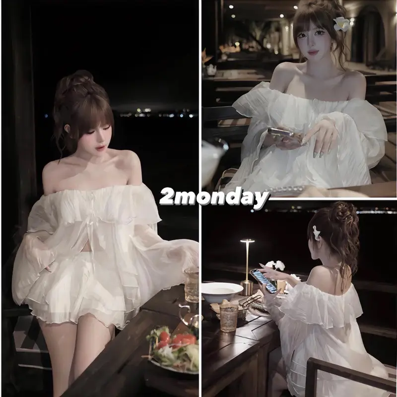 SET ÁO DÀI TAY TRỄ VAI TƠ XẺ TÀ MIX CHÂN VÁY XOÈ ĐI BIỂN SIÊU XINH S36