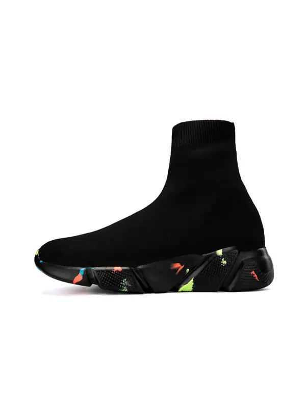 Men's Sporty Slip on Mid Top Sneakers, 2024 New Style Casual Breathable Comfortable Running Shoes, Trendy Sports Shoes for Daily Wear 1