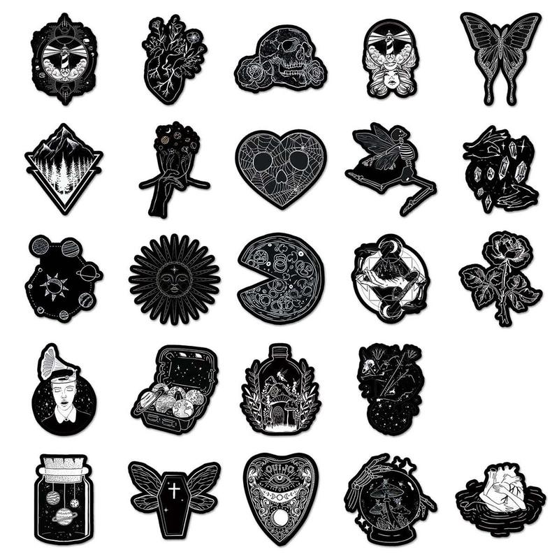 Cartoon Pattern Sticker, 50pcs Halloween Waterproof Self Adhesive Decor Paper, Decor Sticker for Gift Greeting Card, Water Bottle, Laptop, Phone 2
