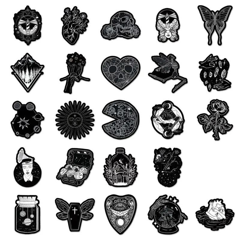Cartoon Pattern Sticker, 50pcs Halloween Waterproof Self Adhesive Decor Paper, Decor Sticker for Gift Greeting Card, Water Bottle, Laptop, Phone 2