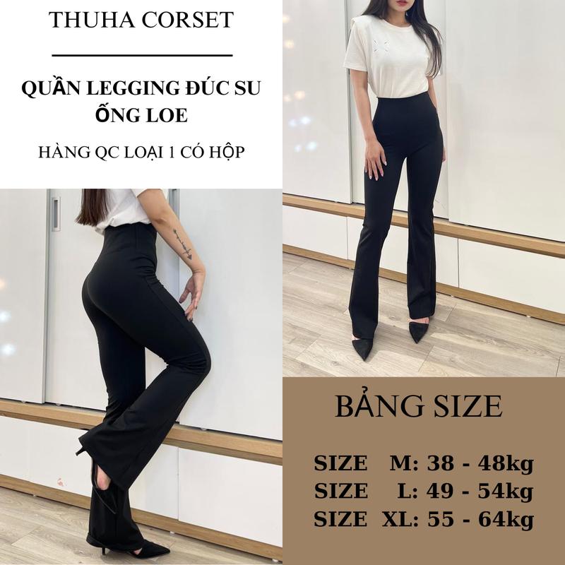 Quần Legging Ống Loe nữ chất liệu đúc su hàng QC full hộp  jean quần