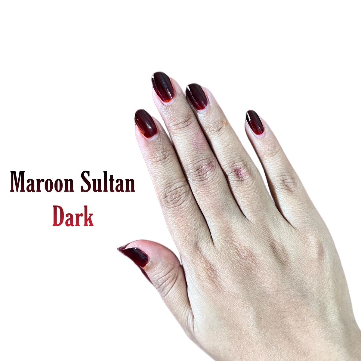 Rahma Henna Berkilau Paket Lengkap dengan serum kuku / Dark Maroon/ Black Red/ Nail Art/ Kuku Halal / kutek henna Polish