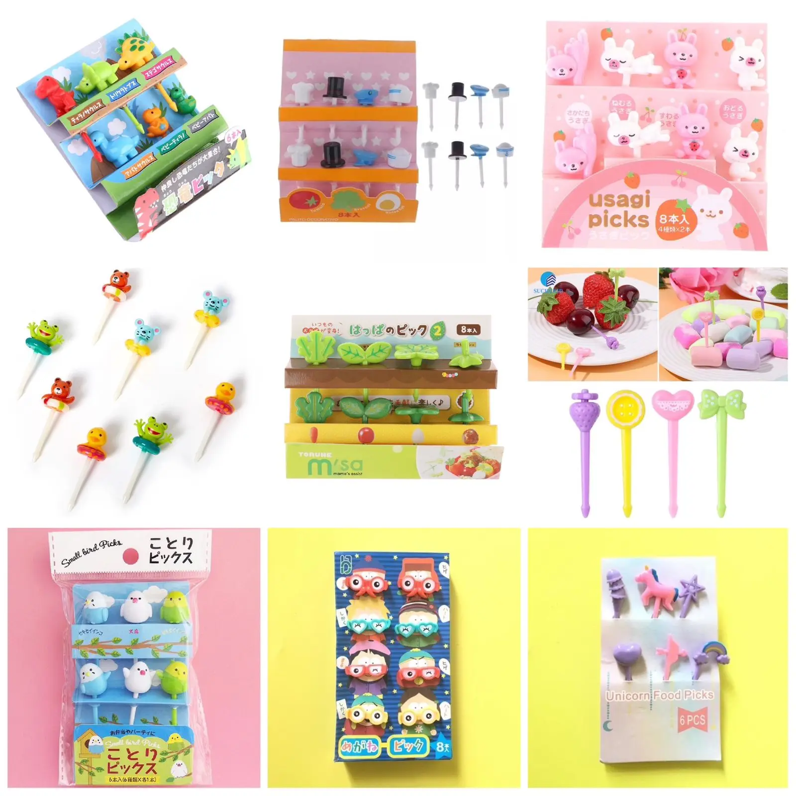 Bento Tools Food Pick Bento Tusukan Bento Karakter Lucu