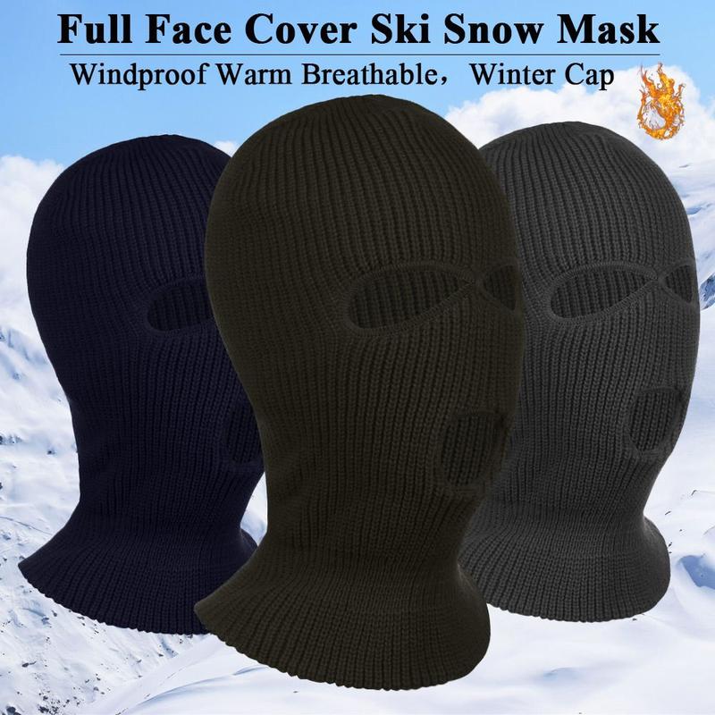  Mũ Chiến Thuật Dệt Kim 3 Lỗ Bảo Vệ Cổ Cưỡi Ngựa Mũ Trùm Đầu Ấm Áp Mũ Len Mùa Đông Balaclava Mặt Nạ Ấm Áp Và Thoáng Khí 