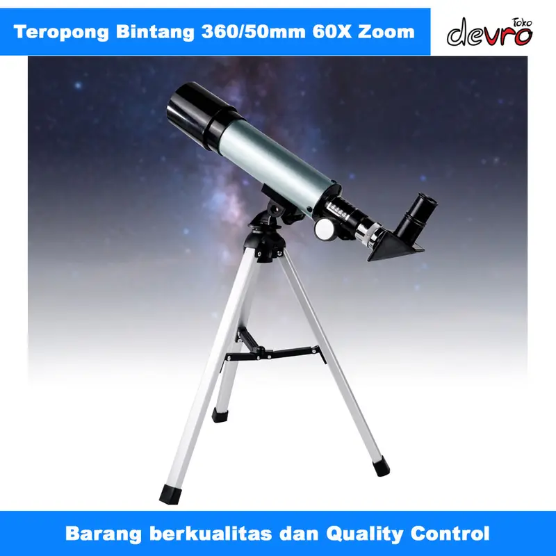 Teropong Bintang Space Astronomical Telescope Optical Glass 360/50mm 60X Zoom - Nikula F3605 Metal Portable 0