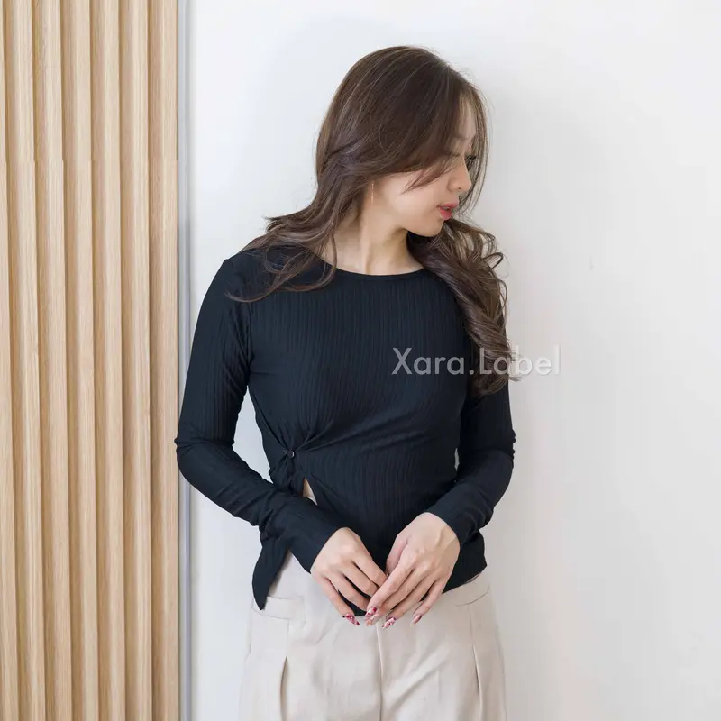 [ XARA SALE ] Cecil Knit Top Wanita - Baju Kait Kancing 8